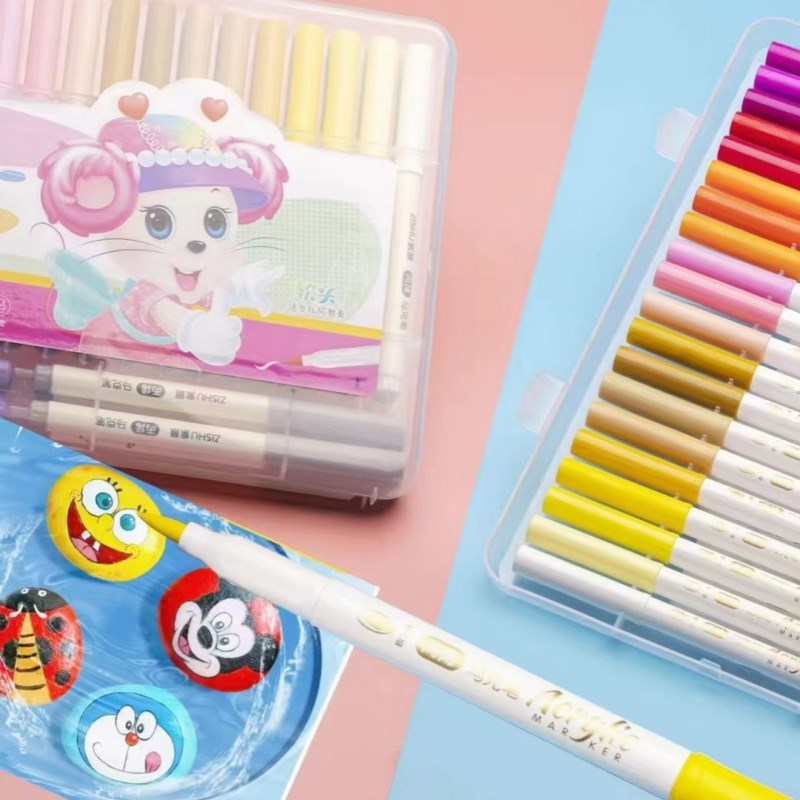 紫鼠丙烯软头马克笔防水手绘画画可用作陶瓷手作玻璃石头帆布DIY