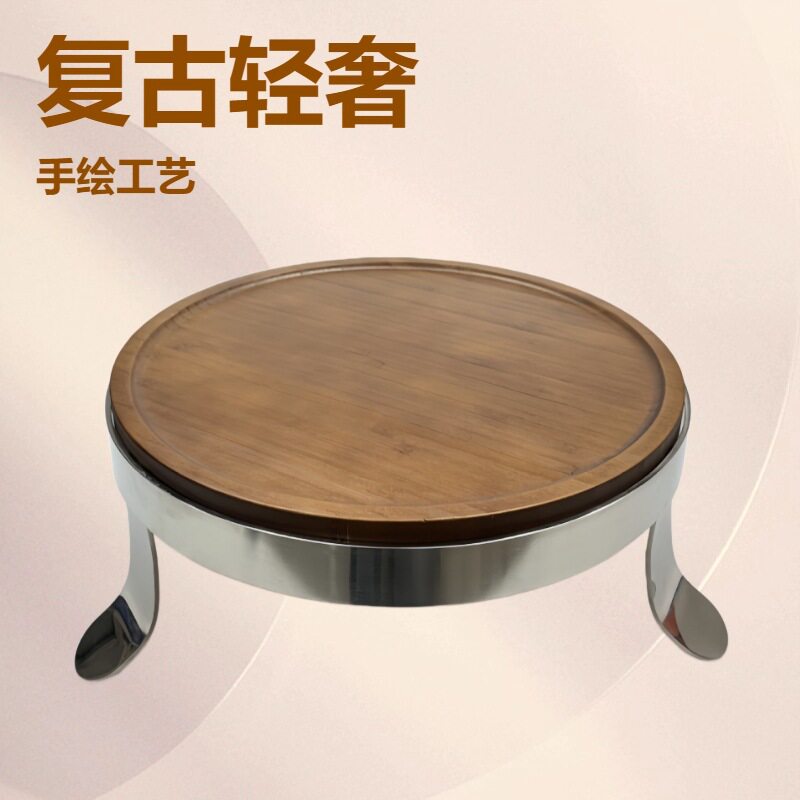 批发北欧轻奢复古竹木盘客厅办公室餐厅咖啡厅碗盘物品摆件