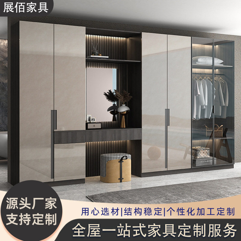 全屋定制轻奢实木衣柜河北地区家用一门到顶橱柜衣柜源头工厂定做