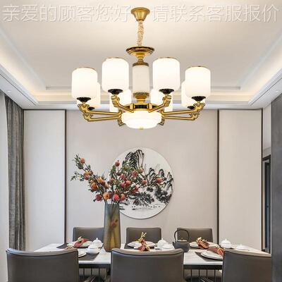 新中54408式复楼别中墅锌合金玉柱大吊灯空中楼楼灯客厅楼道式灯