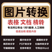 图片转换word照片pdf人工代打字文档提取文字扫描件excel表格格式