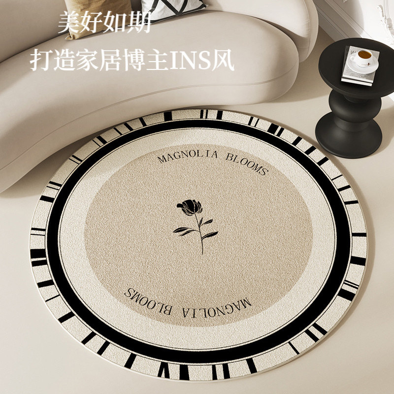 德国奶油风圆形地毯轻奢高级客厅茶几卧室床边衣帽间梳妆台椅地垫,居家布艺,地毯,淘宝优惠券,粉丝福利购,淘宝优惠卷