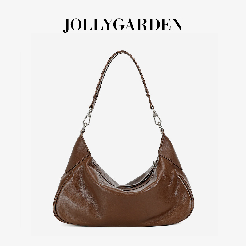 JOLLYGARDEN真皮植鞣牛皮hobo包