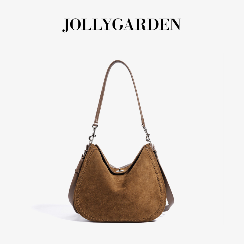 秋冬牛皮马鞍包大容量