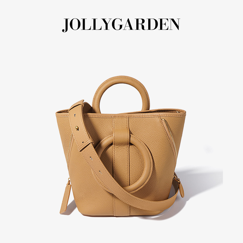 真皮菜篮子女包水桶包