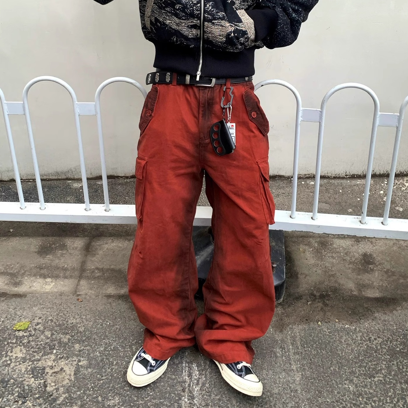 Vcatecx喷脏工装裤cargo休闲裤男