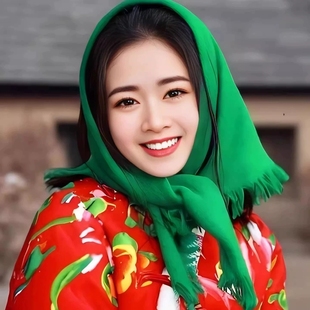 东北绿头巾农村大妈村姑奶奶老人方包头巾农村干活四方保暖围巾女