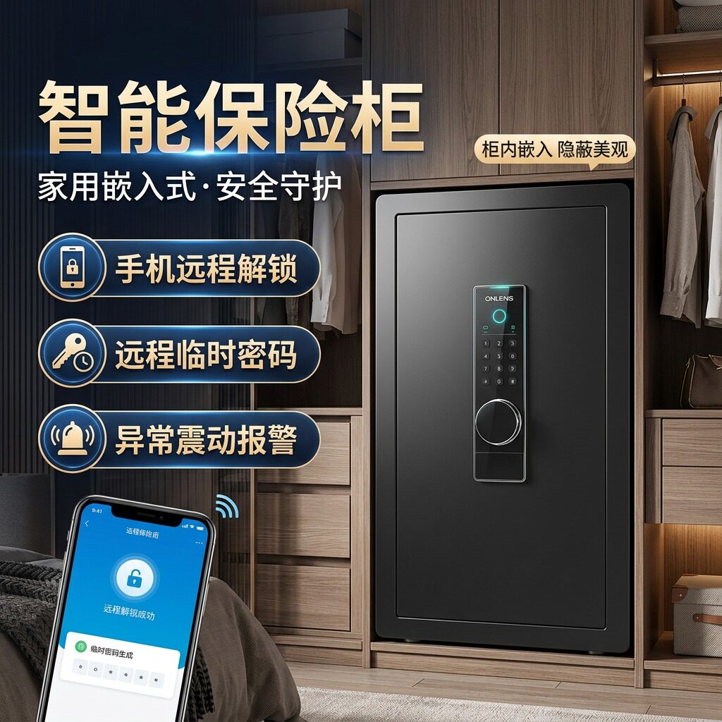 保险柜家用小型防盗保险箱办公室文件密码柜隐形保管柜入墙入衣柜