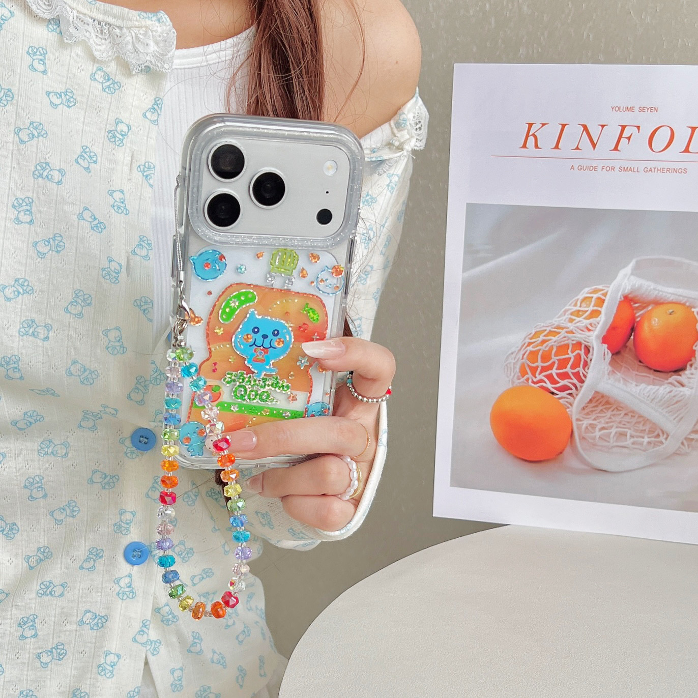 吉能虎新款橙子酷儿适用于苹果17promax带手链手机外壳iPhone16pro全包边防摔15/14/13保护套
