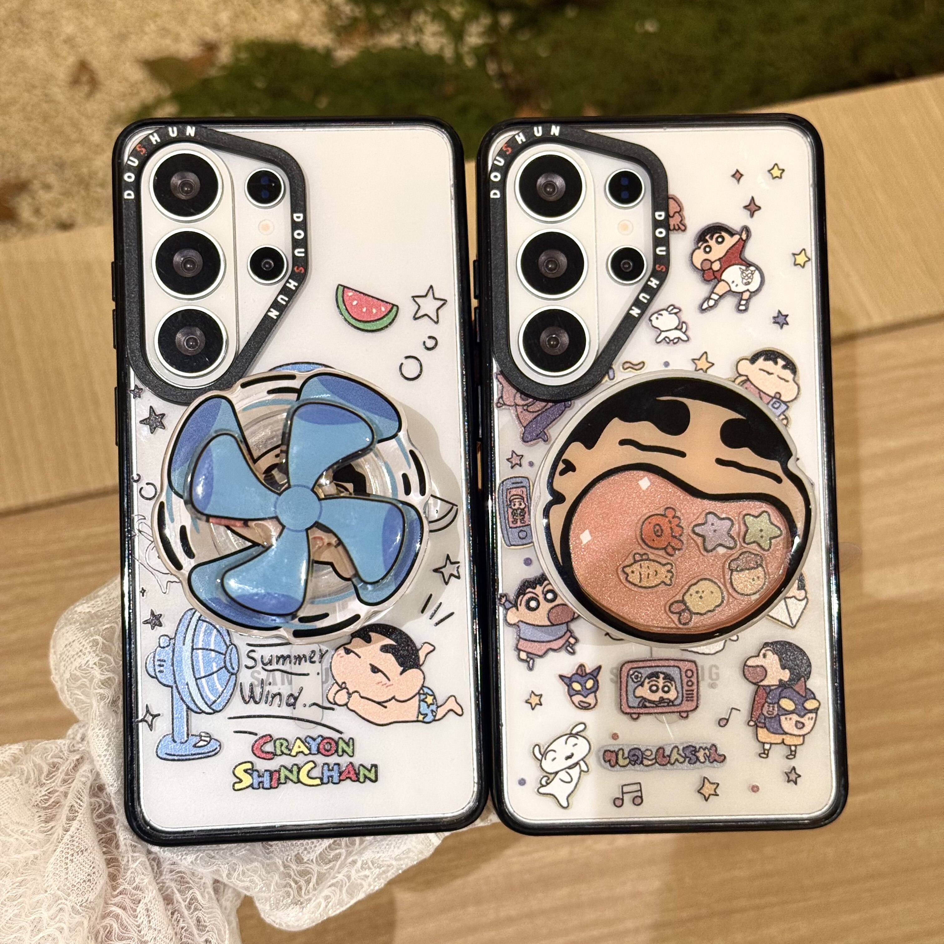 吉能虎风扇蜡笔小新适用于三星S26Ultra带手绳支架磁吸手机外壳S25/S24全包边防摔卡通ins风保护套