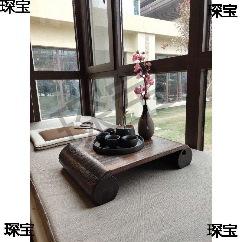 7W飘窗小茶几窗台矮桌家用炕桌日式阳台实木炕几坐地飘窗桌上的茶