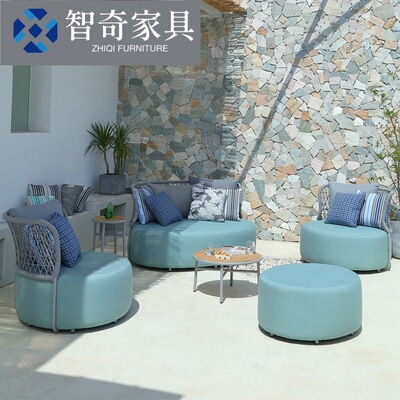 户外沙发组合庭院露台别墅花园民宿酒店休闲藤编沙发 Rattan sofa