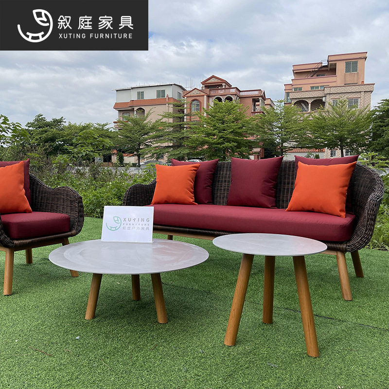 户外藤编沙发庭院露台花园室外露天防水防晒休闲藤椅藤艺家具组合