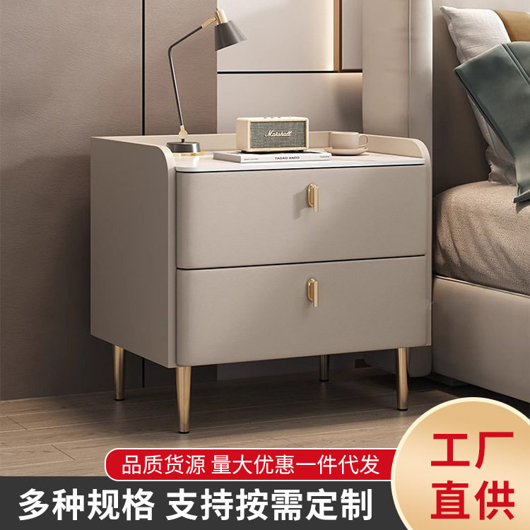 实木床头柜免安装中古美式小型家用卧室意式轻奢收纳柜简约极简柜