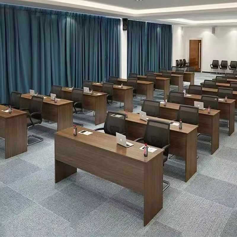 现代实木双人长条会议桌椅