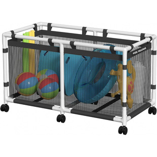 玩具收纳架泳池小推车置物架可移动储物箱筐abs塑料杆置物架-15