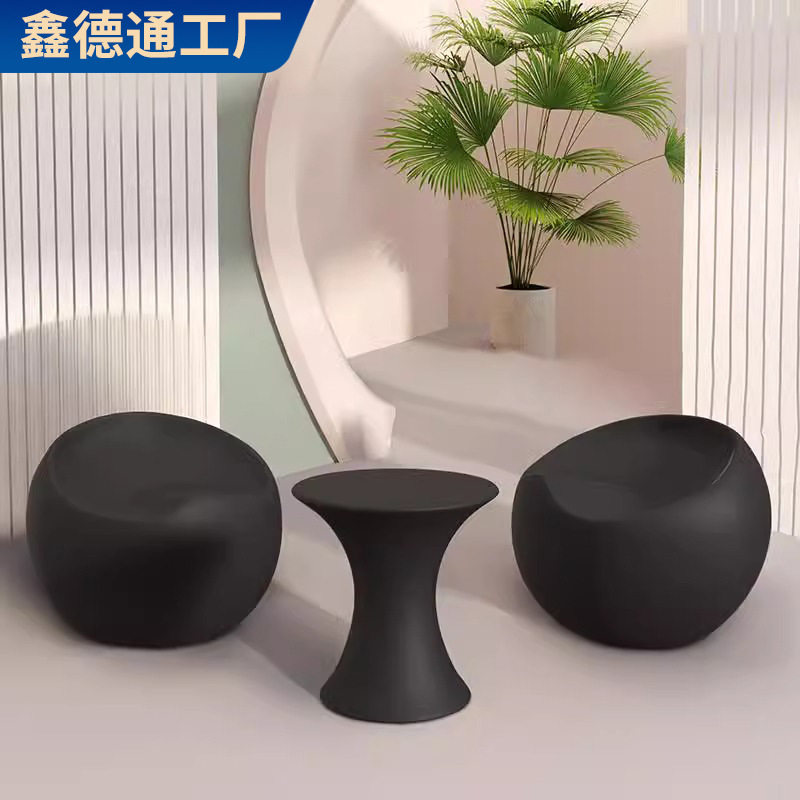 跨境庭院沙发餐厅桌子椅子套装塑料椅子户外售楼部防水网红茶几