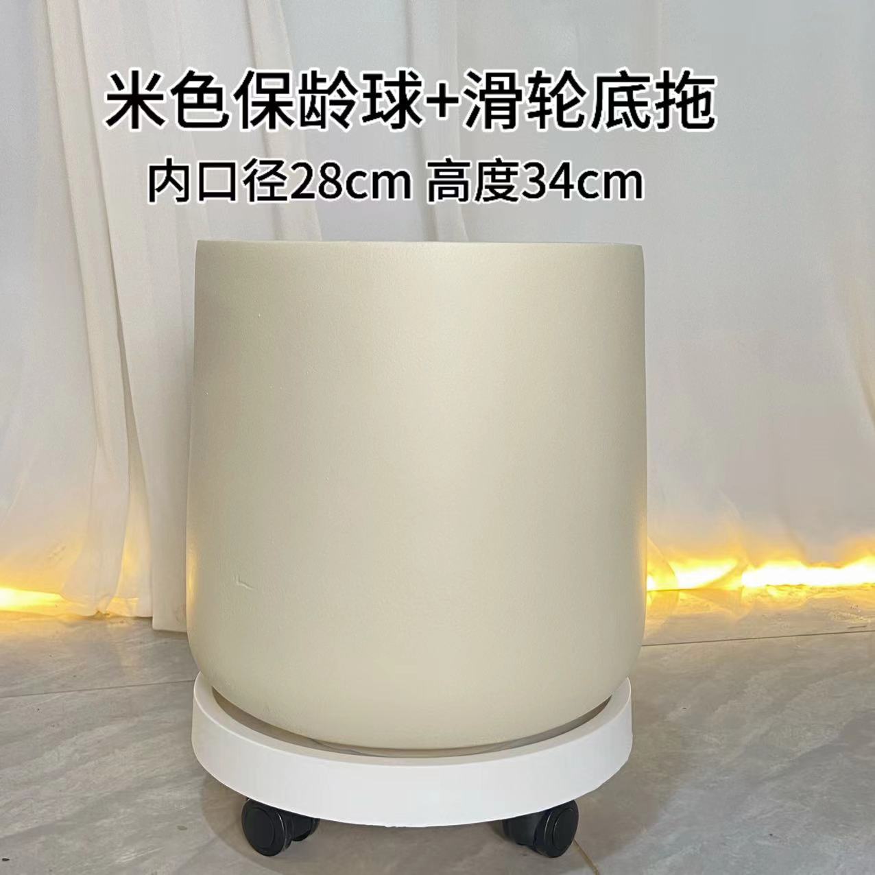 【花盆】手工制作纯镁泥材质内壁防水花盆花盆软装意境感