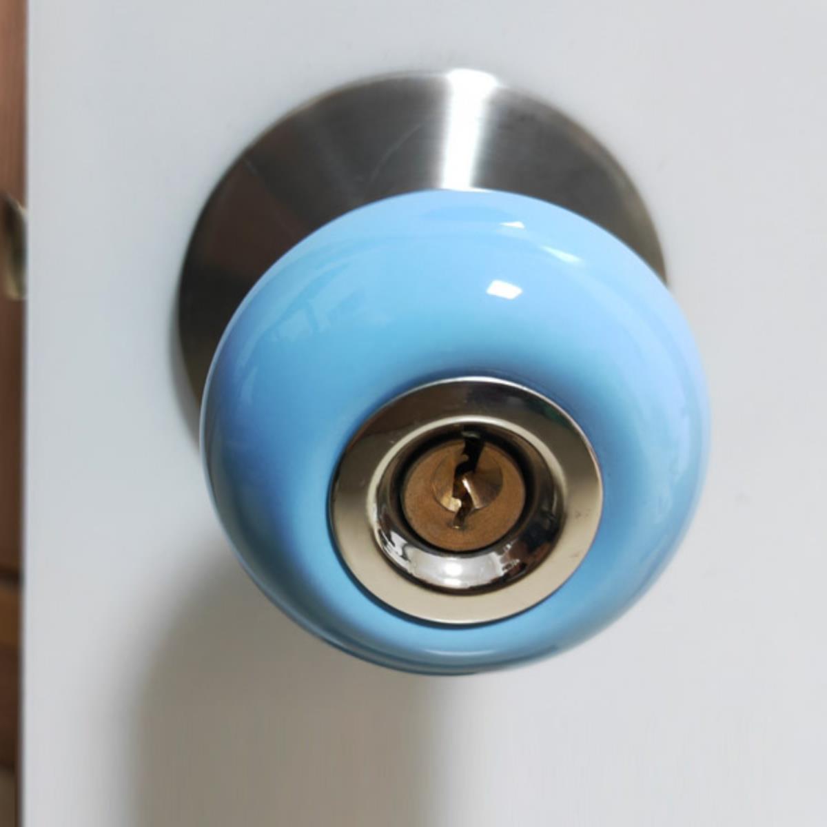 陶瓷锁田园门锁通用室内卧室卫生间老式房尼卡龙门锁球型圆形新款
