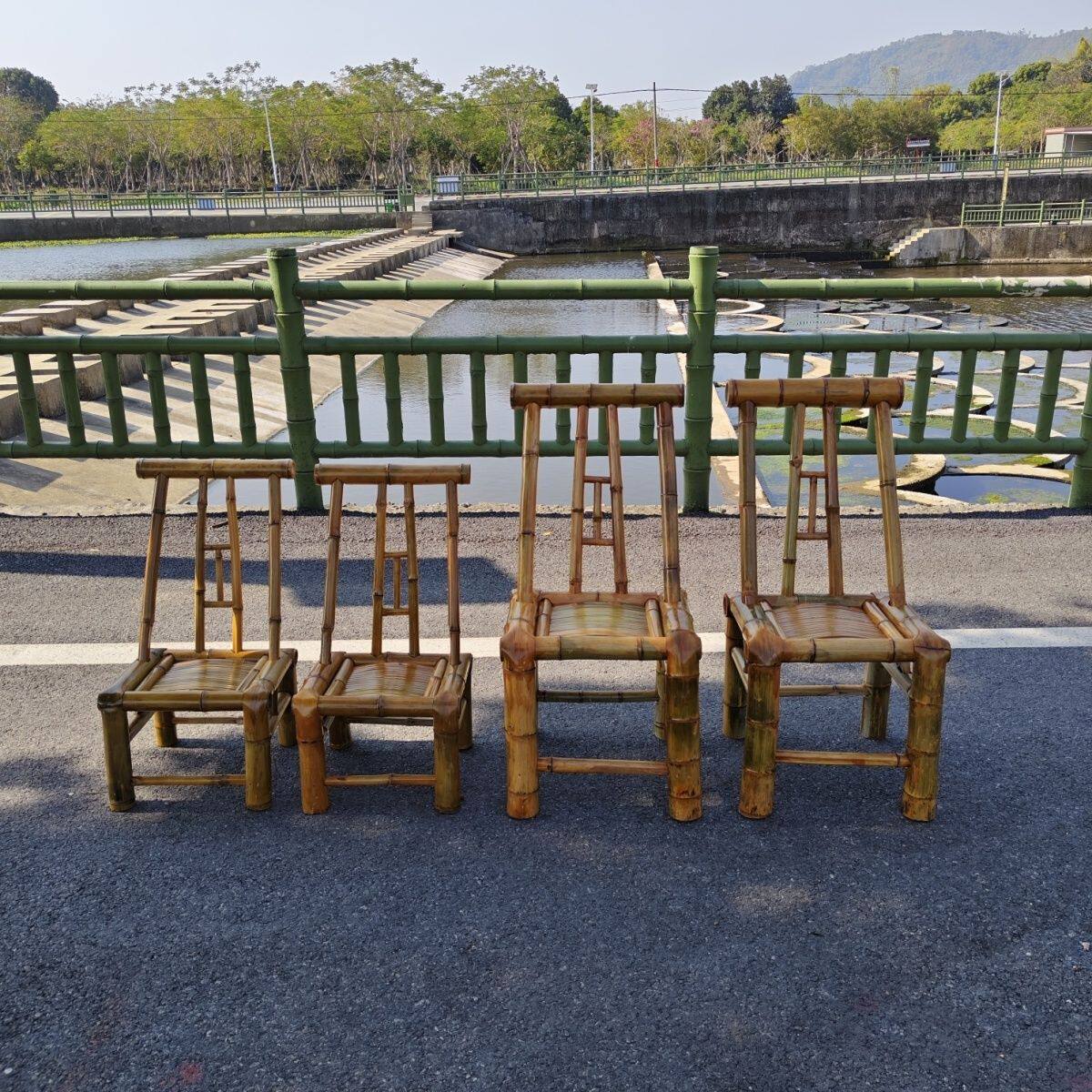 竹编椅子靠背竹椅子中式手工椅竹凳子传统工艺古风摄影椅茶室家用