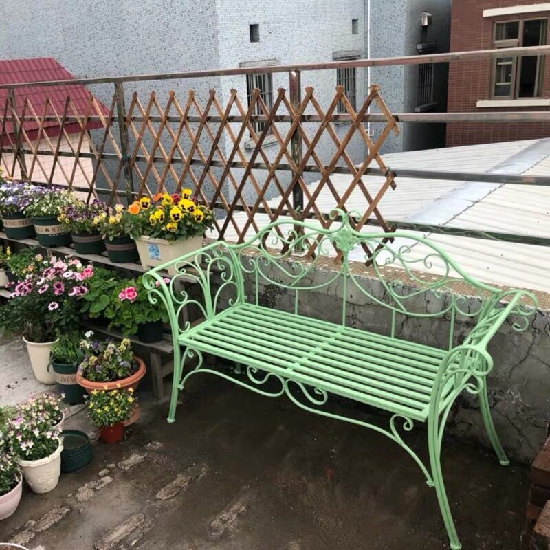 户外铁艺双人躺椅加厚