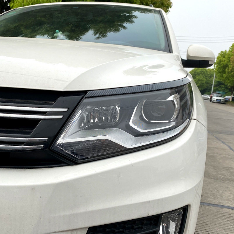适用大众途观tiguan mk1 11-16款灯眉车贴外饰跨境改装配件碳纤纹