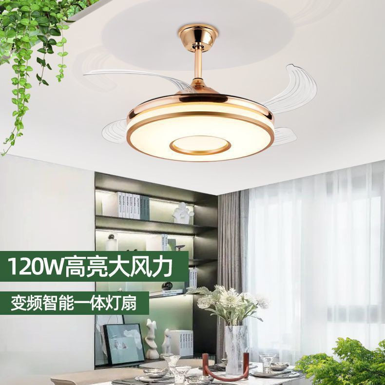 隐形风扇灯智能语音蓝牙客厅卧室LED吊灯带风扇变频的吸顶灯led