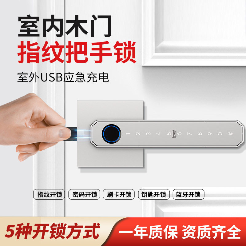 家用木门智能指纹密码防盗锁