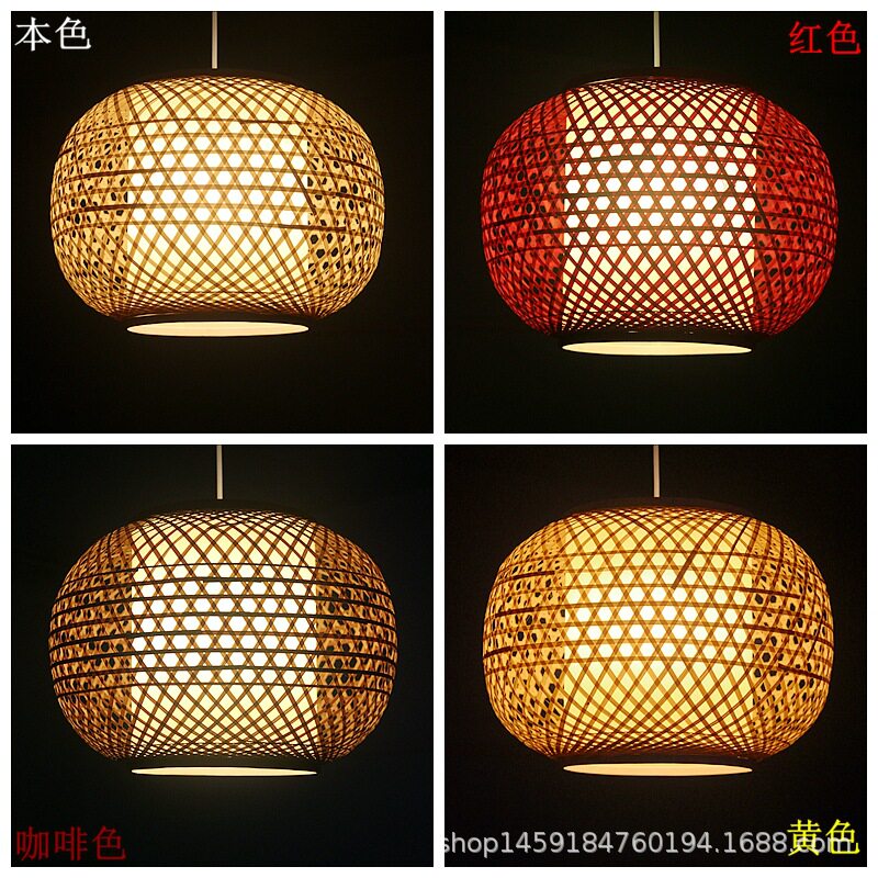 批发中式竹编灯笼家用庭院过道灯饰灯具仿古圆形酒店茶楼餐厅吊灯