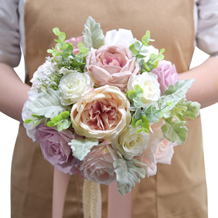 饰假花 永恒天使945 家居装 婚庆新娘手捧花束 森系清新捧花 韩式