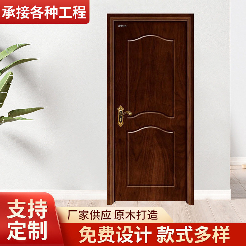 厂家供应复合实木烤漆门室内外卧室房间卫生间中式实木复古平开门图片