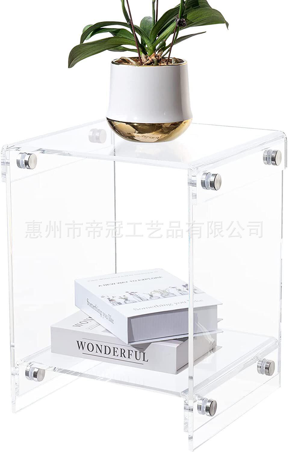 惠州亚克力厂跨境热卖小框边桌茶几易组装客厅卧室家居装饰床头柜