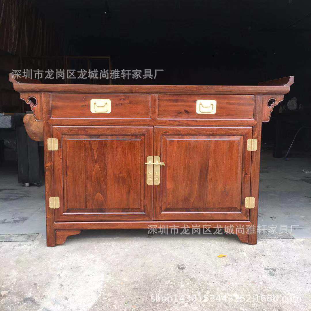香樟木家具中式仿古翘头柜实木储物柜客厅门厅进门玄关柜明清家具