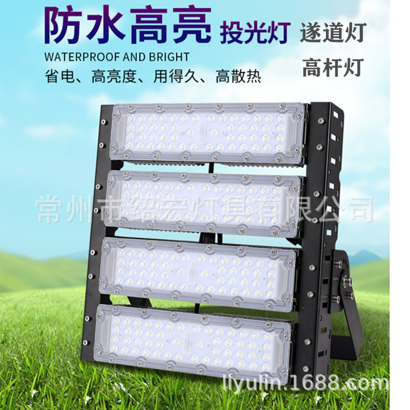 110VLED模组隧道灯200W250W球场广场广告牌投光灯铝壳高亮投光