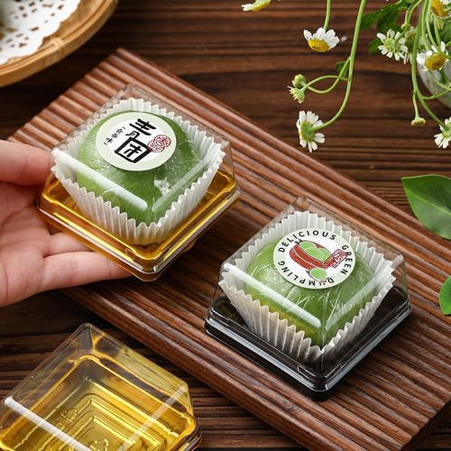 青团包装盒清明果艾草团子贴纸透明盒子吸塑烘焙雪媚娘蛋黄酥打包