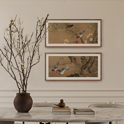 《菊桂山禽图》陈琳法式中国风中古风挂画古典花鸟中式高级感挂画