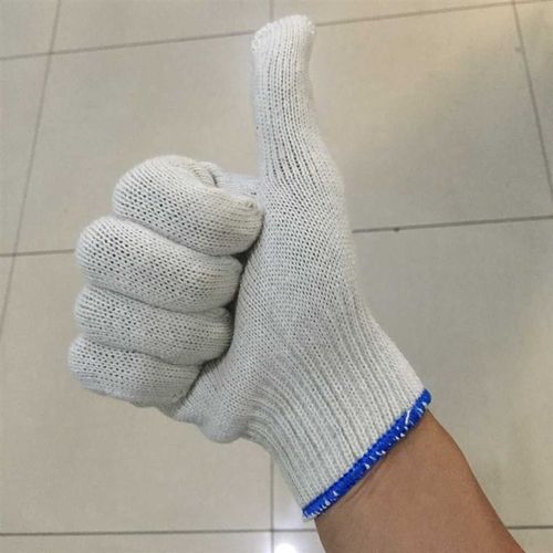 纯棉线加厚密耐磨防滑白色500克棉纱劳保工作手套男机械汽修工地