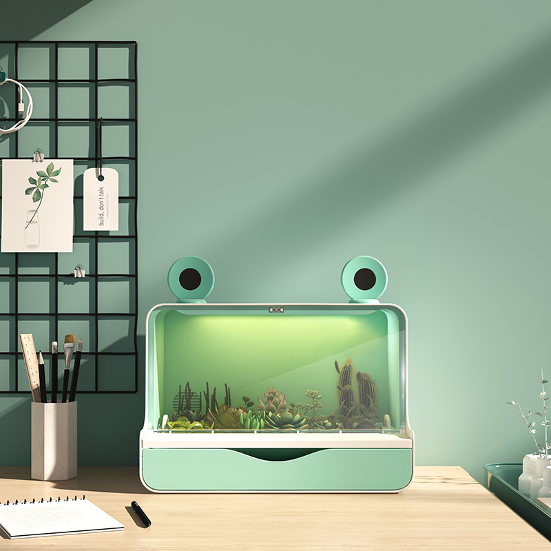 方寸间桌面花园多肉猫草蔬菜植物种植机礼物全光谱补光灯家用摆件