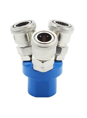 C式快速接头LSMY圆三通SMV圆二通内外螺纹空压机气管自锁快插配件