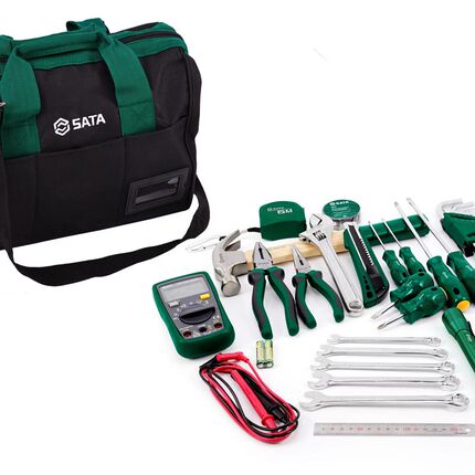 世达工具套装便携式电l工常用32件家用电讯工具包组合09555 09556