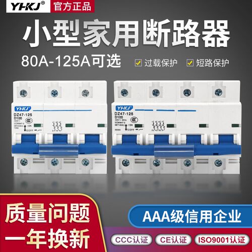 DZ47-125/1P 2P 3P 100A 80A 125A 小型断路器  空气开关 高品质