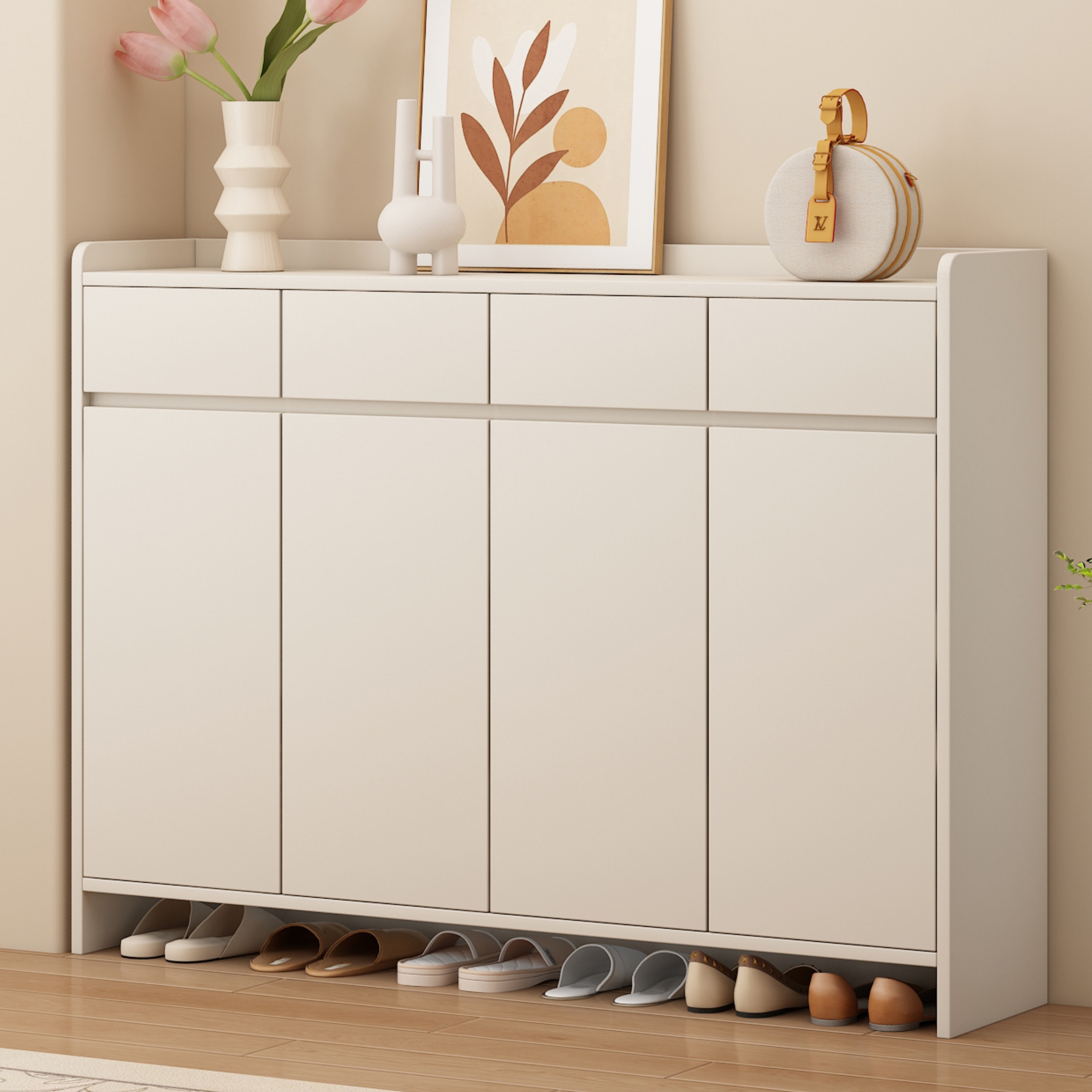 鞋柜家用门口新款2025爆款入户储物柜大容量多层一体靠墙玄关柜子