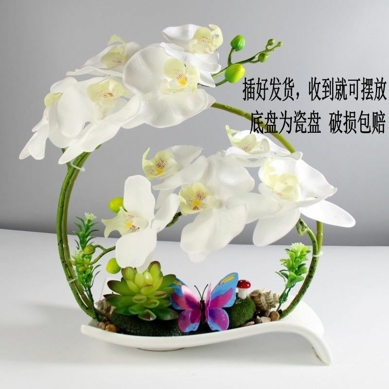 蝴蝶兰仿真花假花摆设客厅茶几电视柜高端轻奢Q家居装饰盆栽餐桌,家居饰品,仿真花/假花,淘宝优惠券,粉丝福利购,淘宝优惠卷