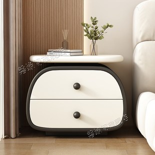 免安装实木床头柜儿o童现代中古风胖墩新款创意简约收纳家用储物
