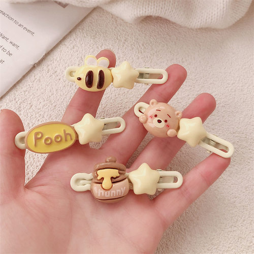 卡通小蜜蜂系列发夹可爱蜜罐心星星侧边碎发刘海夹发卡头饰