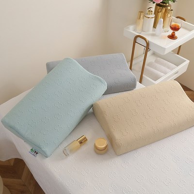 美容床罩配套记忆枕按摩床枕头带枕套成人单只波浪形颗粒透气枕