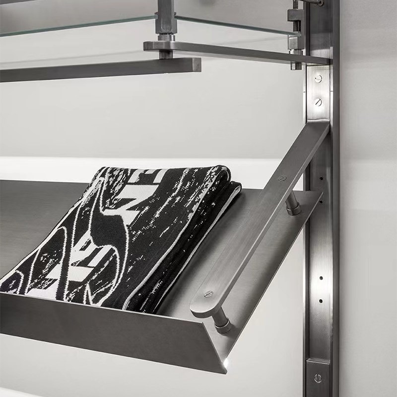 服装店包包展示架上墙壁挂式高档不锈钢鞋架女装店货架置物陈列架