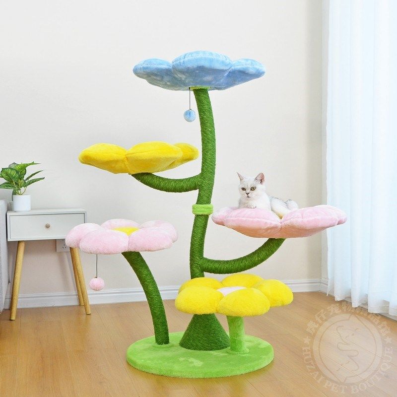 凯瑞暴暴虎花朵猫爬架猫窝猫架子猫树剑麻猫抓柱宠物玩具猫用品