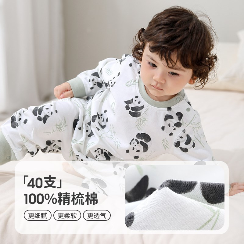 儿童连体睡衣春秋宝宝睡衣纯棉家居服男童睡袋女童护肚连体衣新款