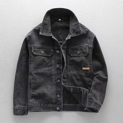 高级感加绒加厚牛仔外套男秋冬季新款大码休闲复古男士夹克潮春秋